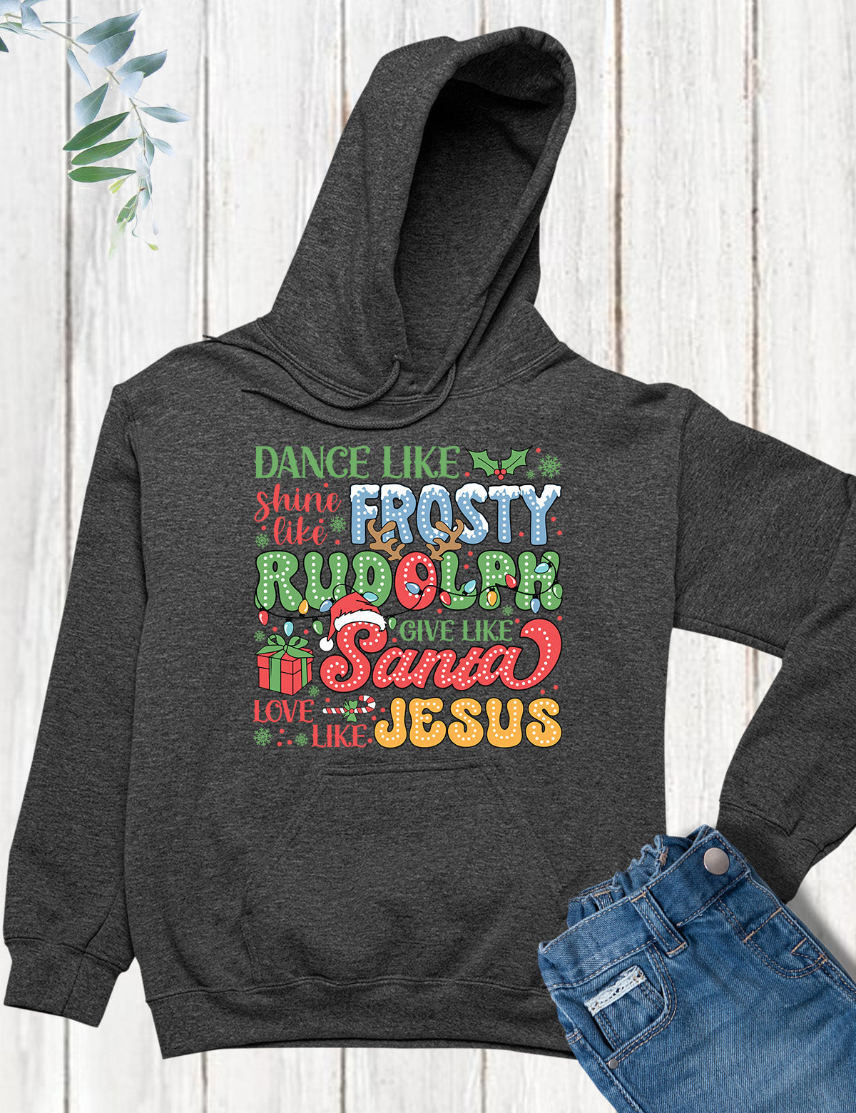 Santa Jesus Rudolph Hoodie