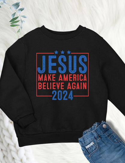 Jesus 2024 Make America Believe Again Youth Shirt