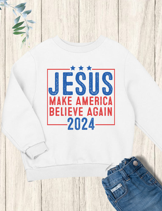 Jesus 2024 Make America Believe Again Youth Shirt