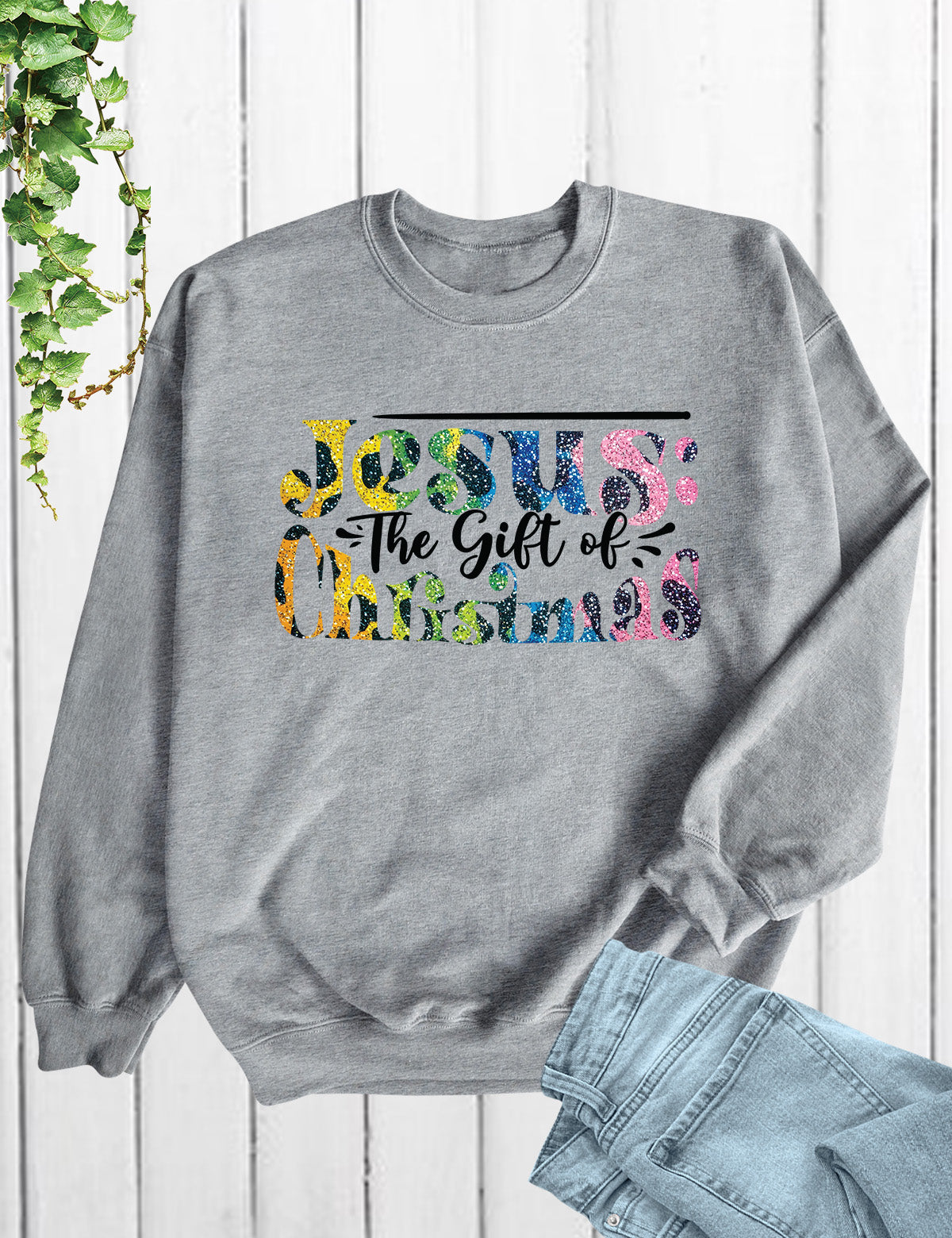 Religious Christmas Sweatshirts Jesus the Gift