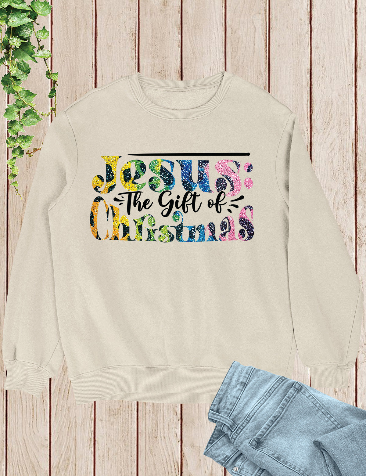 Religious Christmas Sweatshirts Jesus the Gift