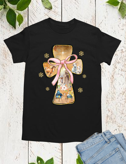 Christian Christmas Tees Floral Blue Jesus Angel