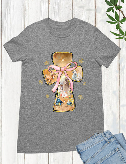 Christian Christmas Tees Floral Blue Jesus Angel