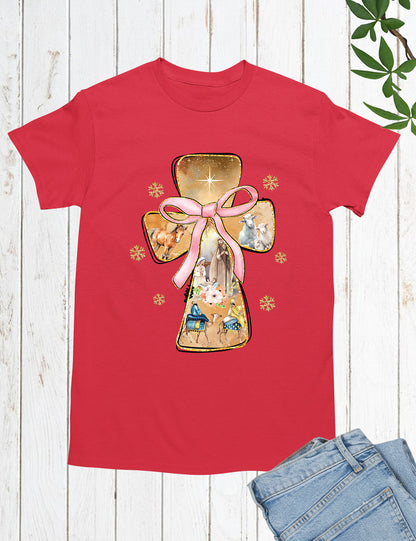 Christian Christmas Tees Floral Blue Jesus Angel