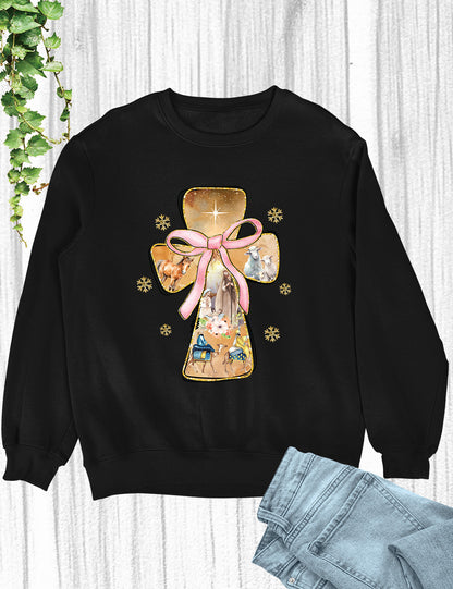 Christian Christmas Tees Floral Blue Jesus Angel