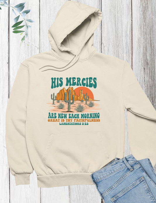 His Mercies All New Every Morning Boho Christian Hoodie