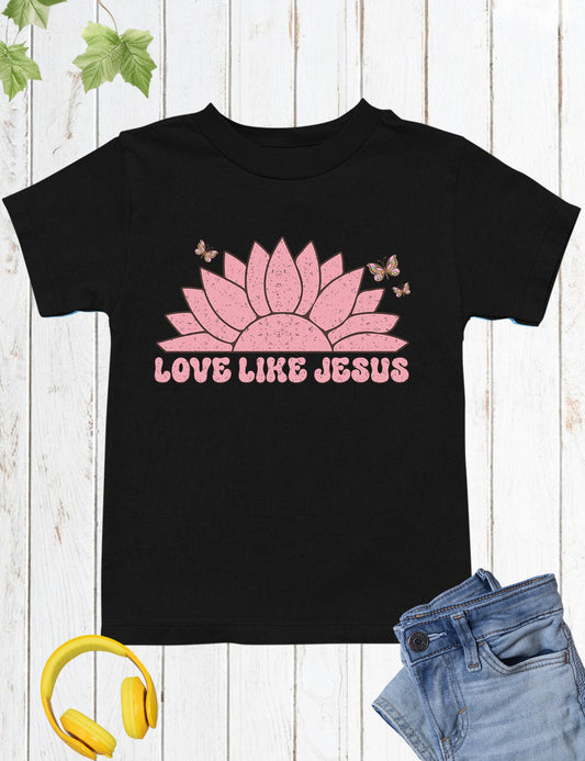 Love Like Jesus Sunflower Kids T Shirt