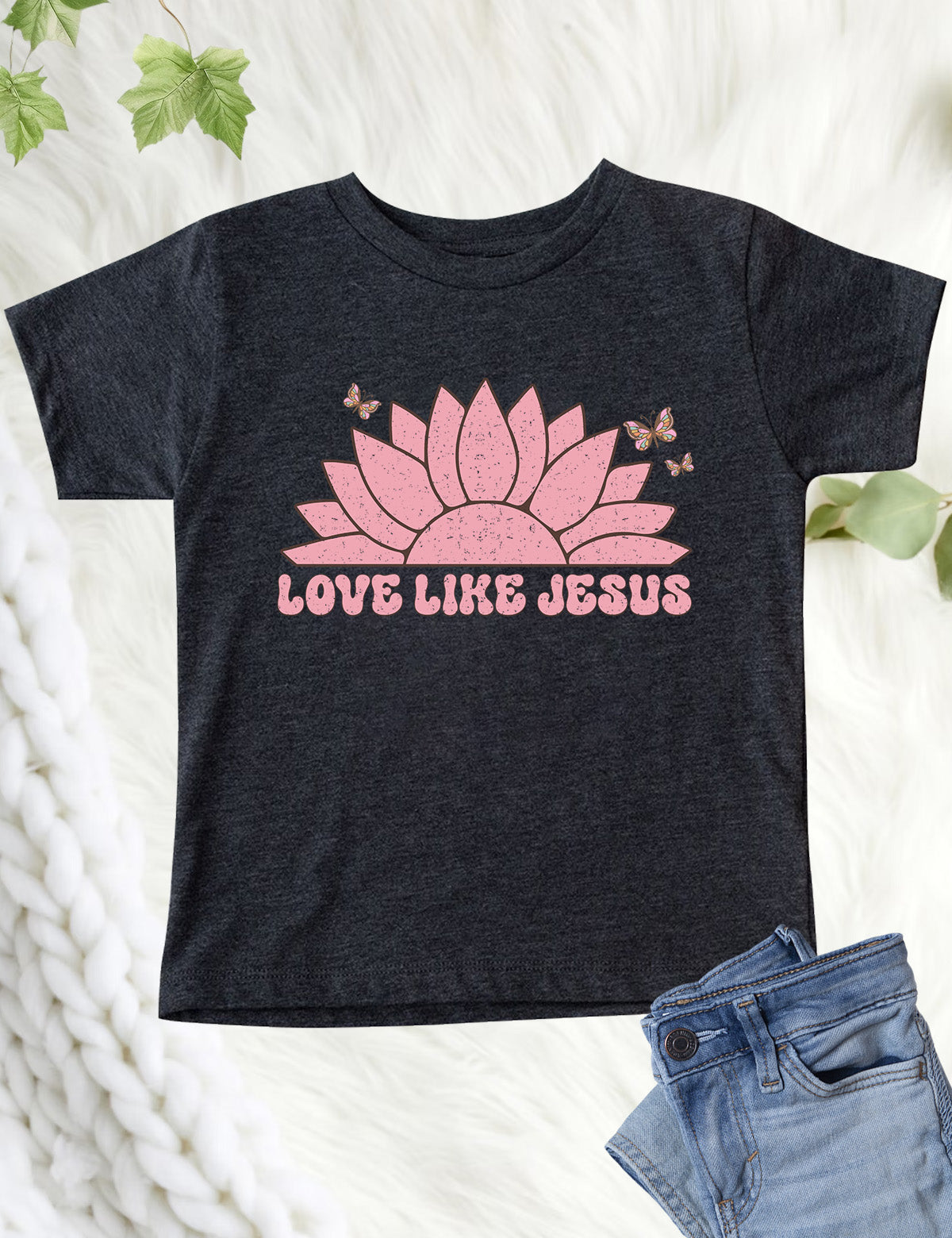 Love Like Jesus Sunflower Kids T Shirt