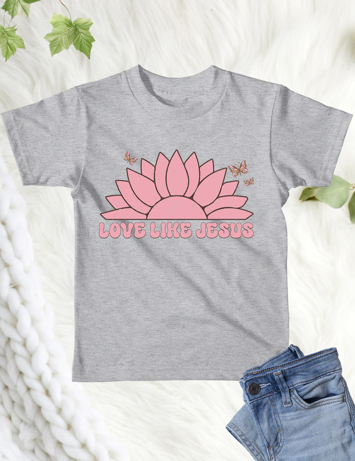 Love Like Jesus Sunflower Kids T Shirt