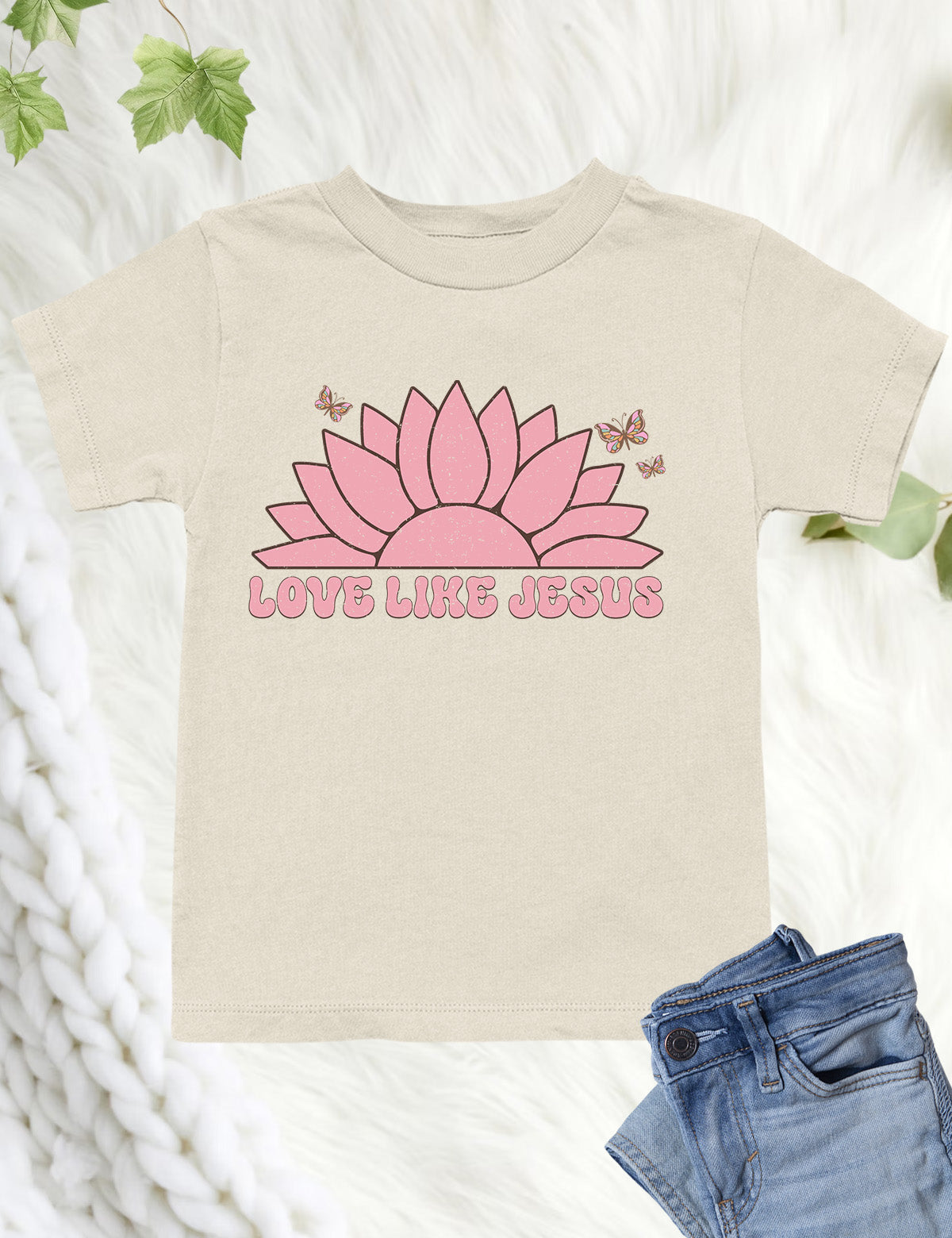 Love Like Jesus Sunflower Kids T Shirt