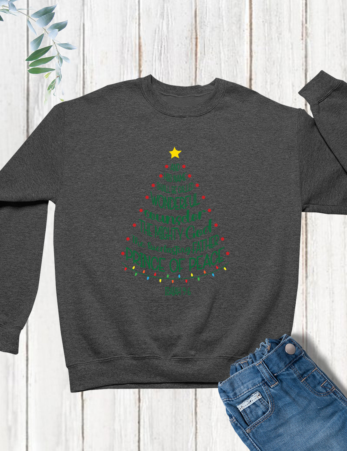 Kids Christmas Shirt Prince of Peace Tree Hoodie