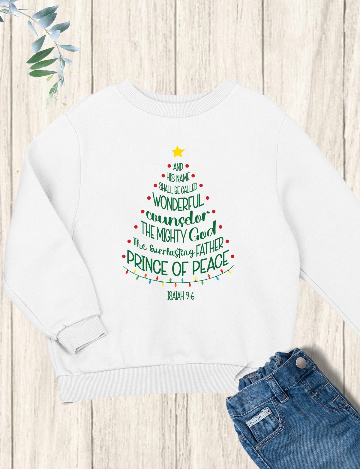 Kids Christmas Shirt Prince of Peace Tree Hoodie