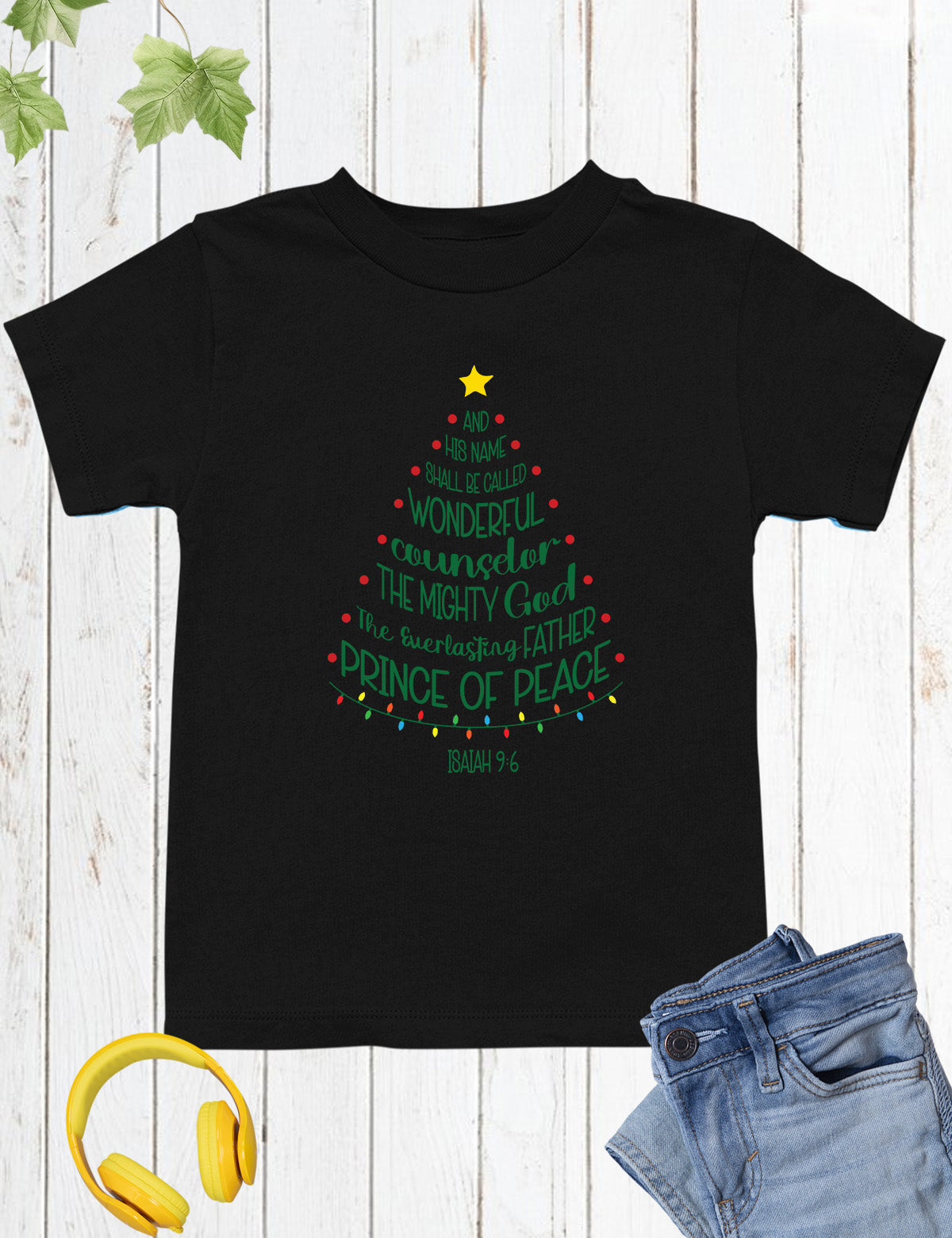 Kids Christmas Shirt Prince of Peace Tree Hoodie