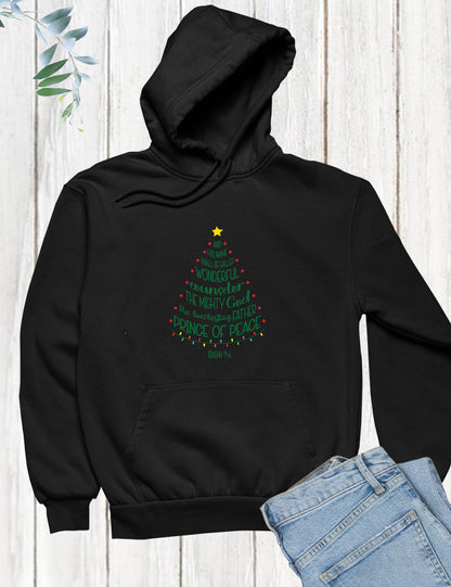 Kids Christmas Shirt Prince of Peace Tree Hoodie