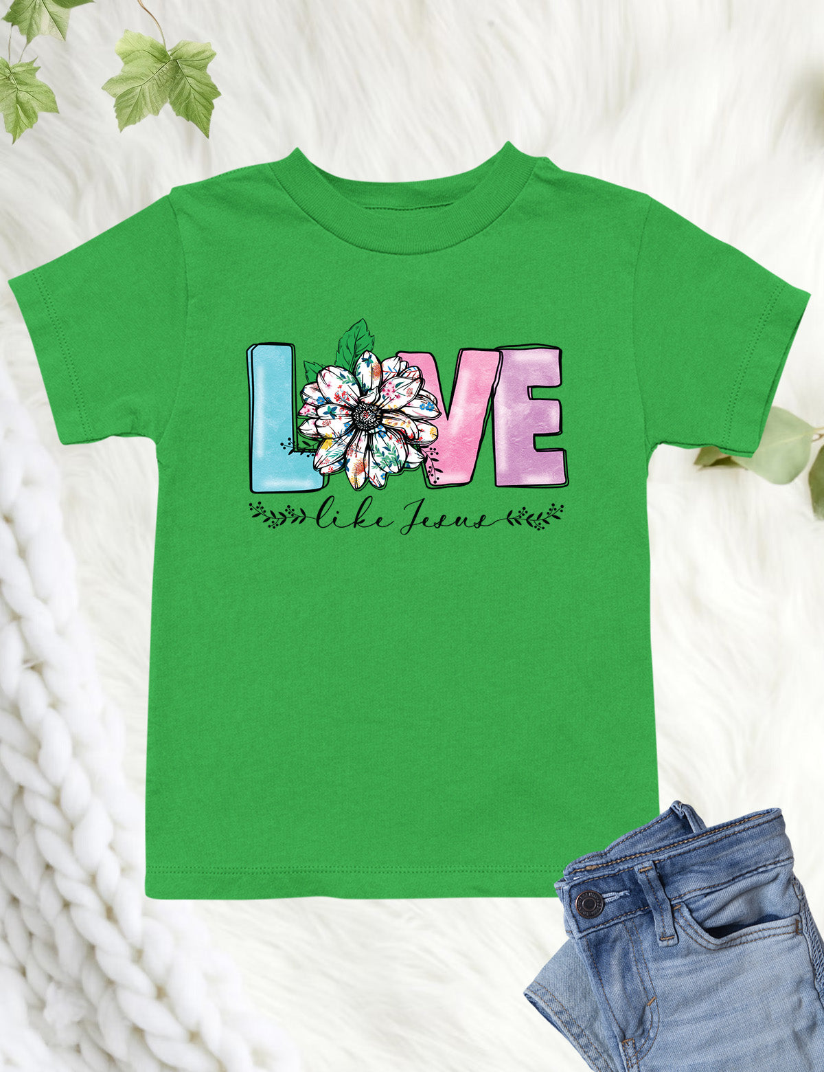 Love Like Jesus Sunflower Kids T Shirt