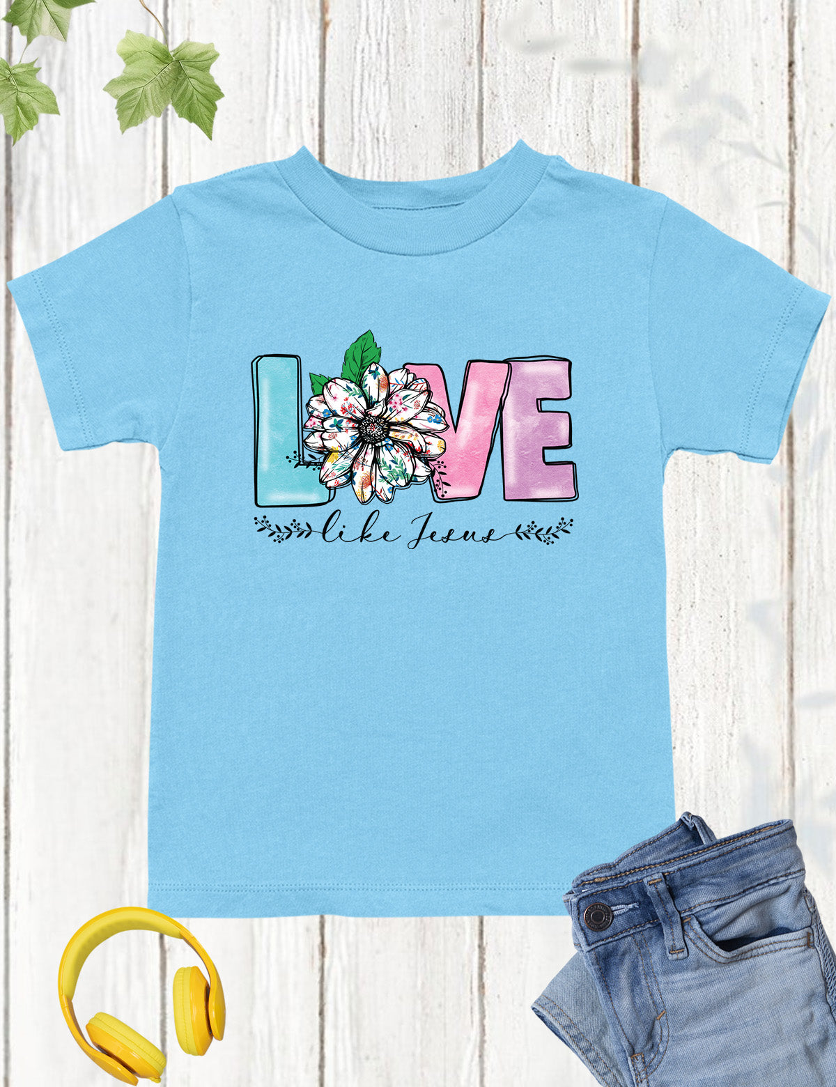 Love Like Jesus Sunflower Kids T Shirt