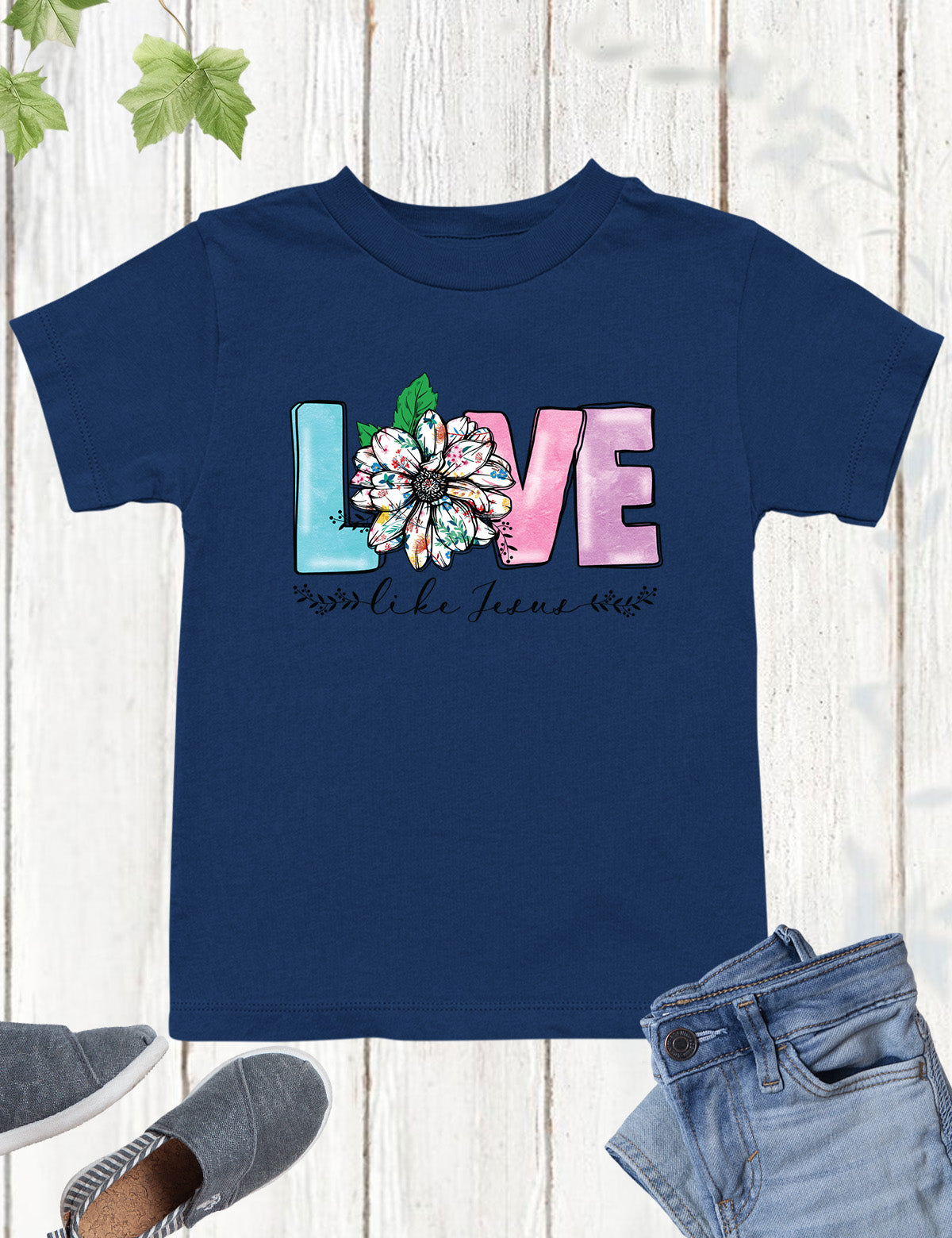 Love Like Jesus Sunflower Kids T Shirt