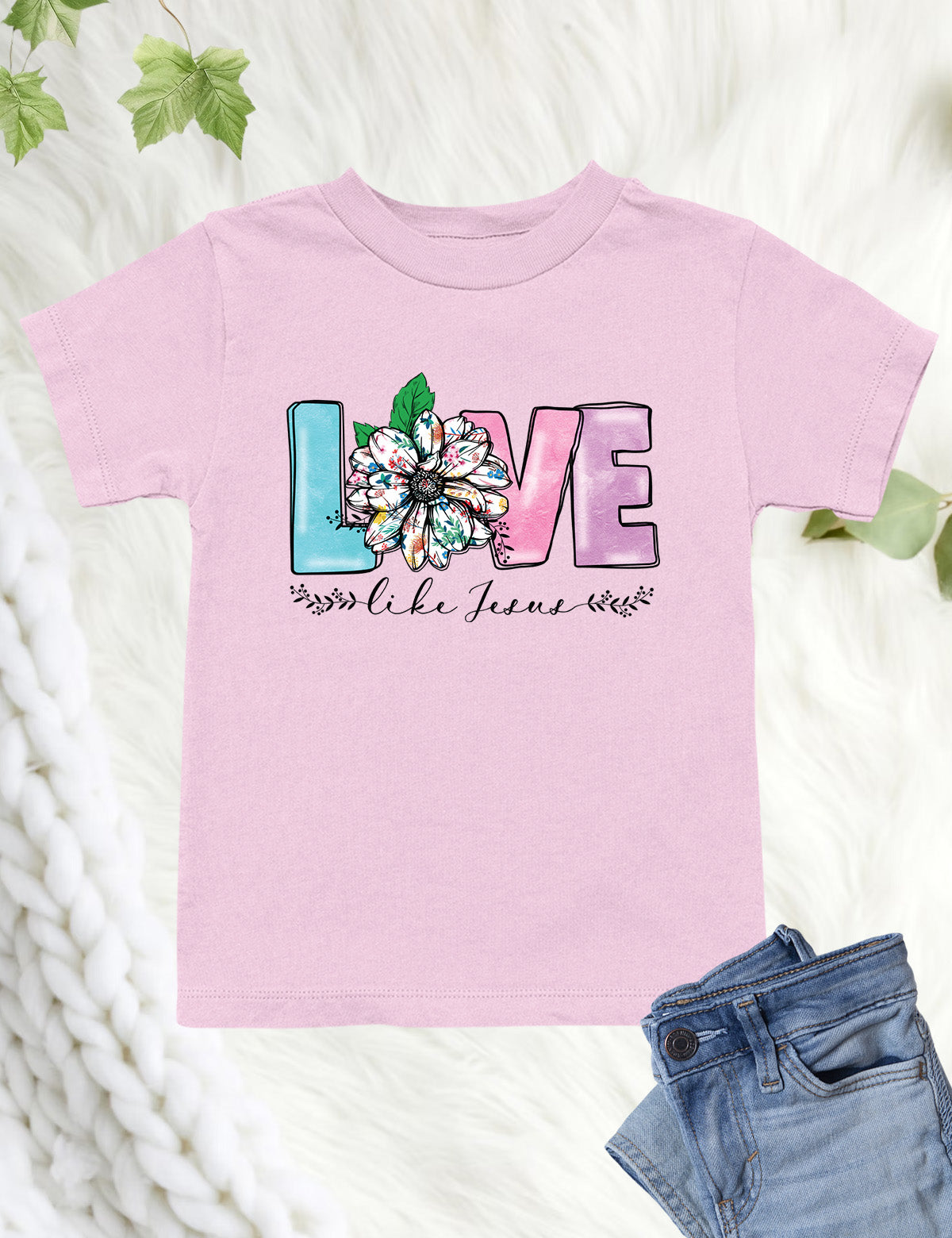 Love Like Jesus Sunflower Kids T Shirt