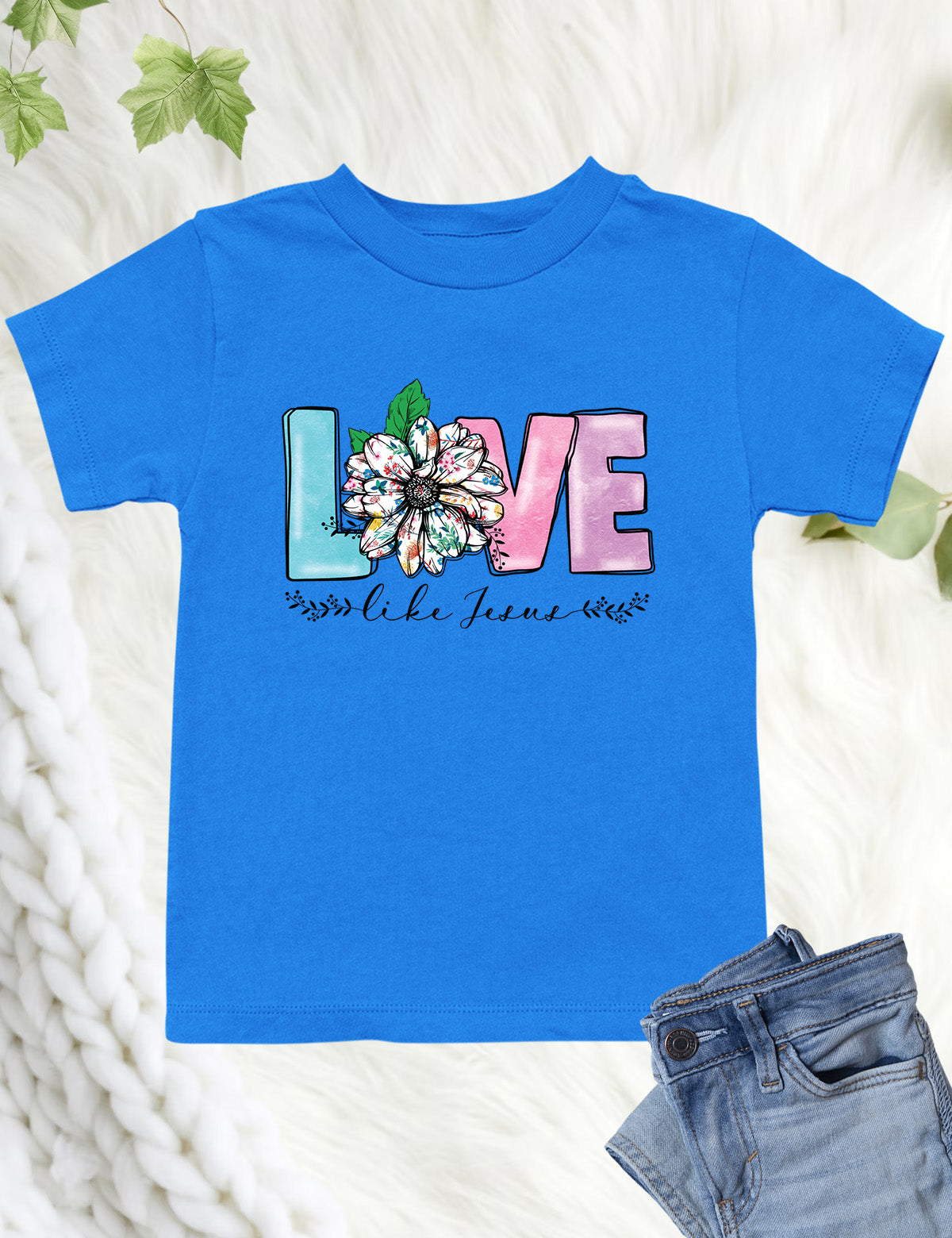 Love Like Jesus Sunflower Kids T Shirt