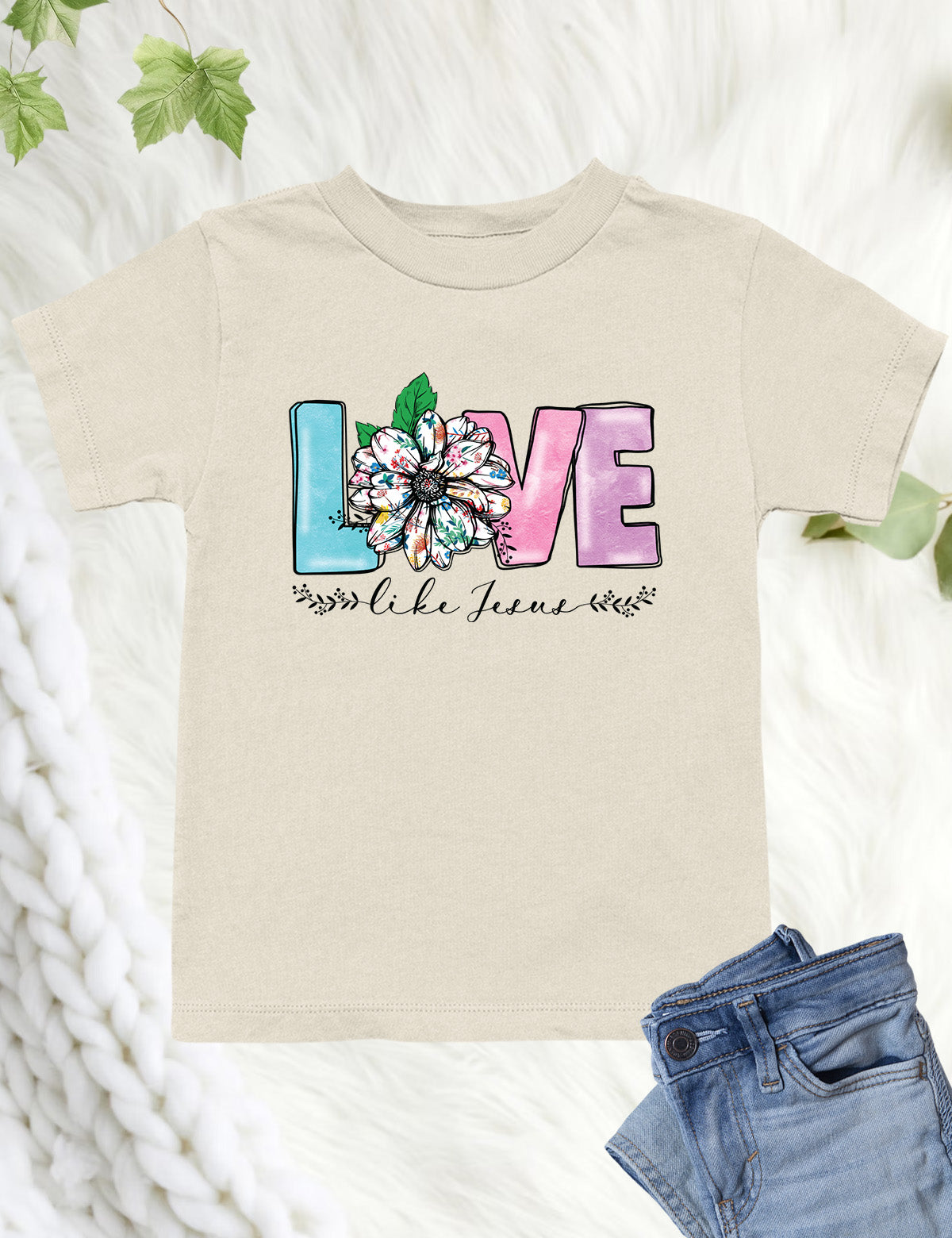 Love Like Jesus Sunflower Kids T Shirt