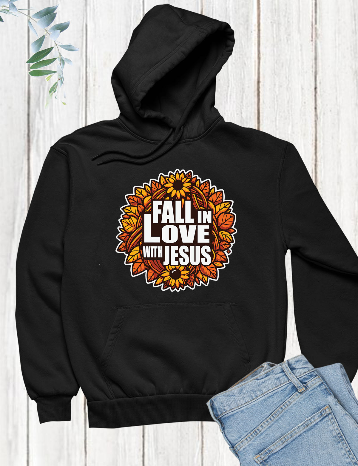 Fall in Love With Jesus Retro Hoodie