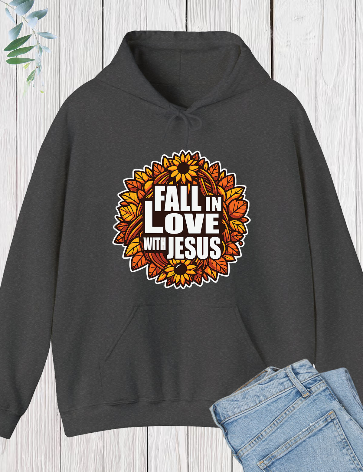 Fall in Love With Jesus Retro Hoodie