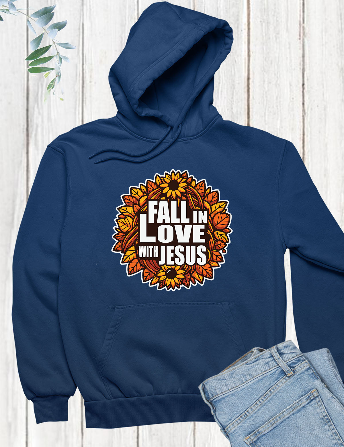 Fall in Love With Jesus Retro Hoodie