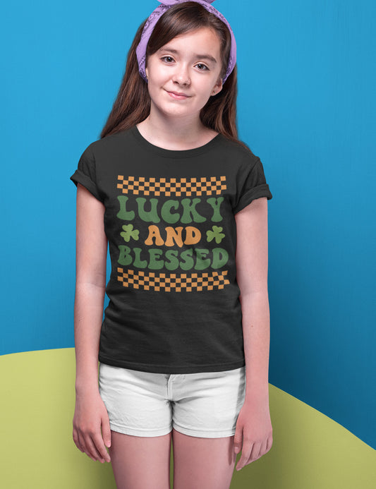 Lucky and Blessed Christian Kids T Shirt