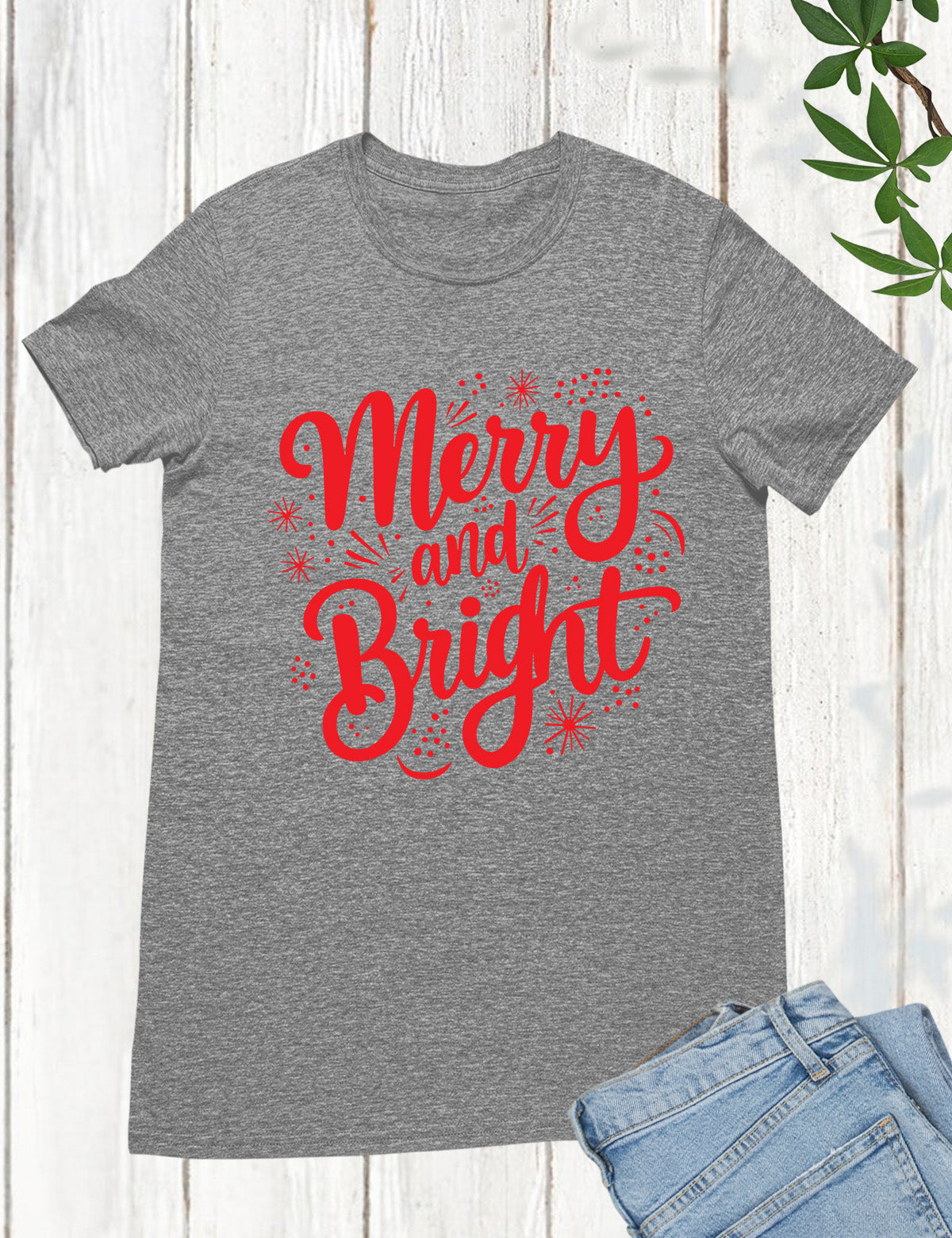 Christian Christmas T Shirts Merry and Bright