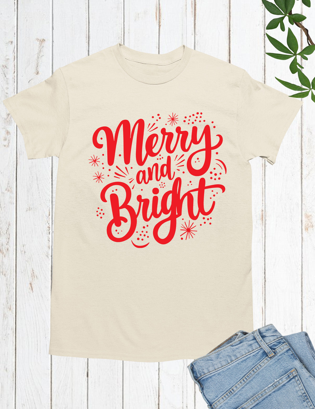 Christian Christmas T Shirts Merry and Bright