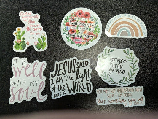 6 Christian Theme Random Sticker