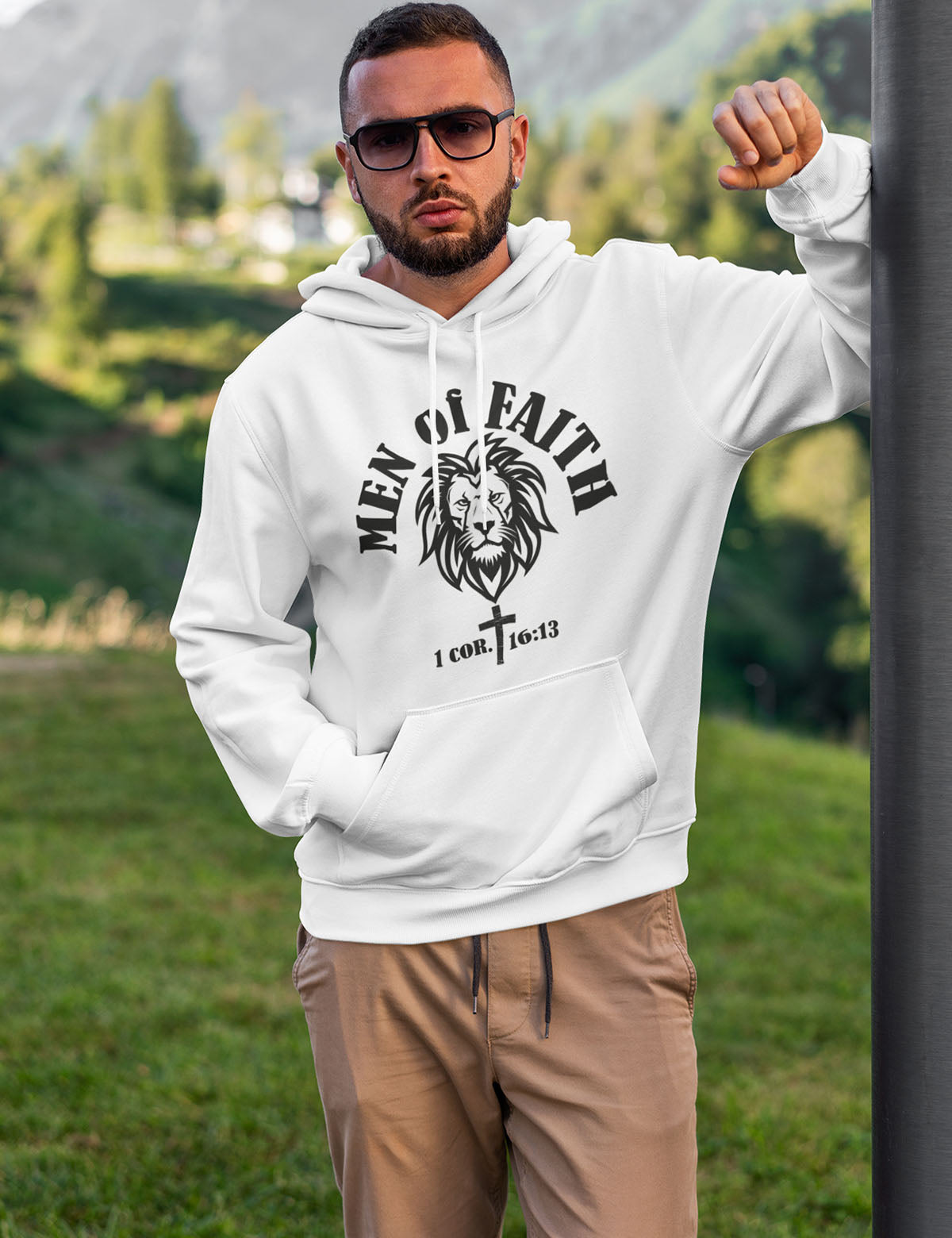 Men of Faith Bible Verse Hoodie