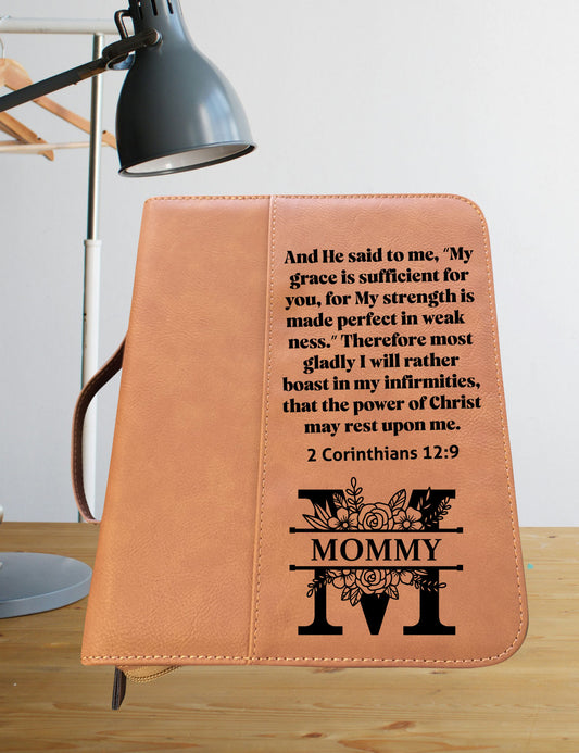 Monogrammed Bible Cover With Custom Name and Verse