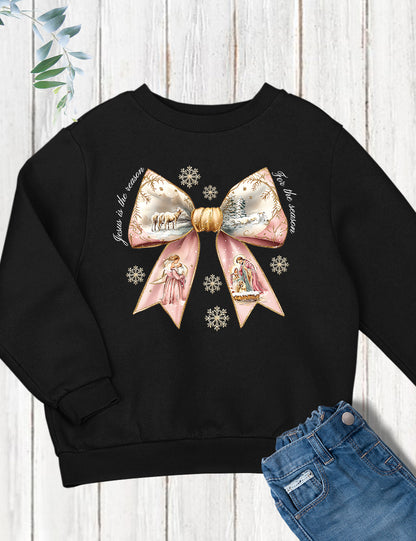 Christian Girls Nativity Christmas Sweatshirt