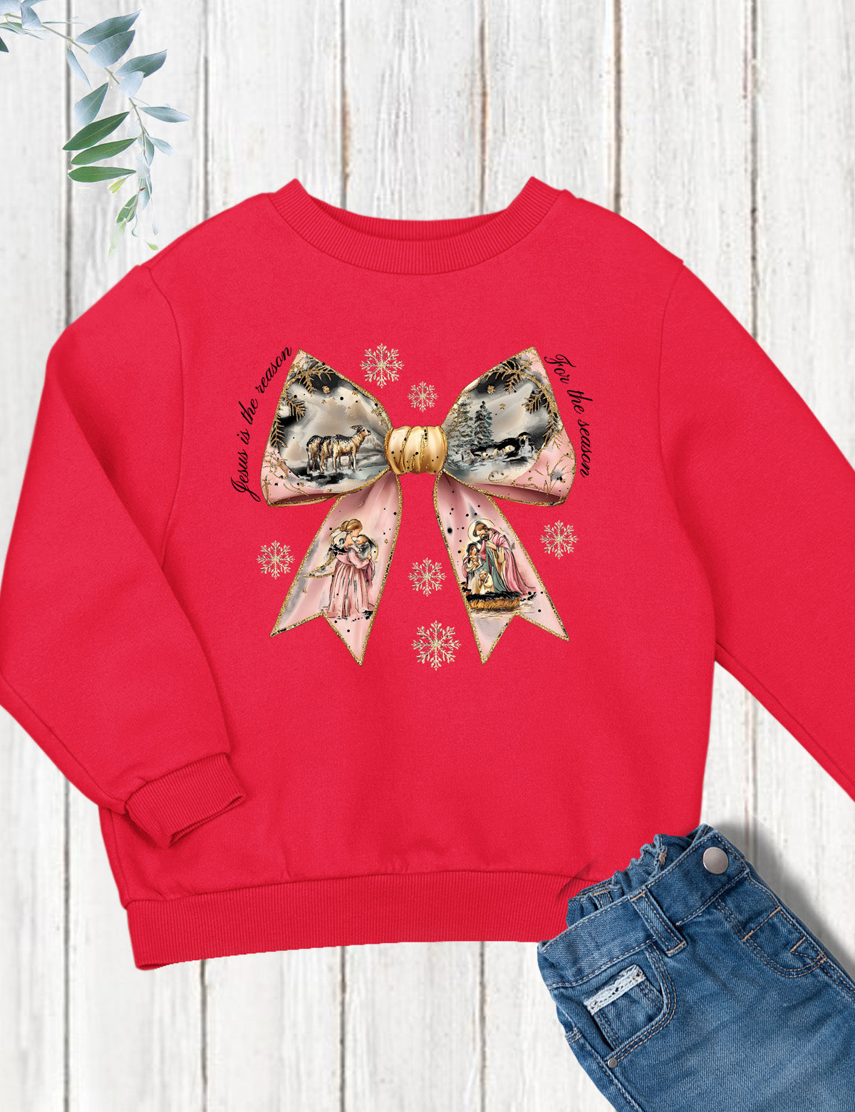 Christian Girls Nativity Christmas Sweatshirt