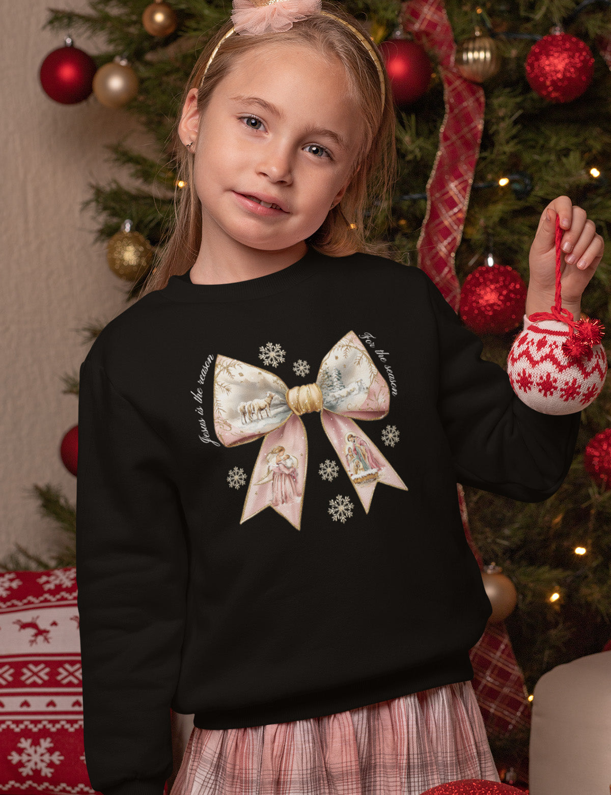 Christian Girls Nativity Christmas Sweatshirt