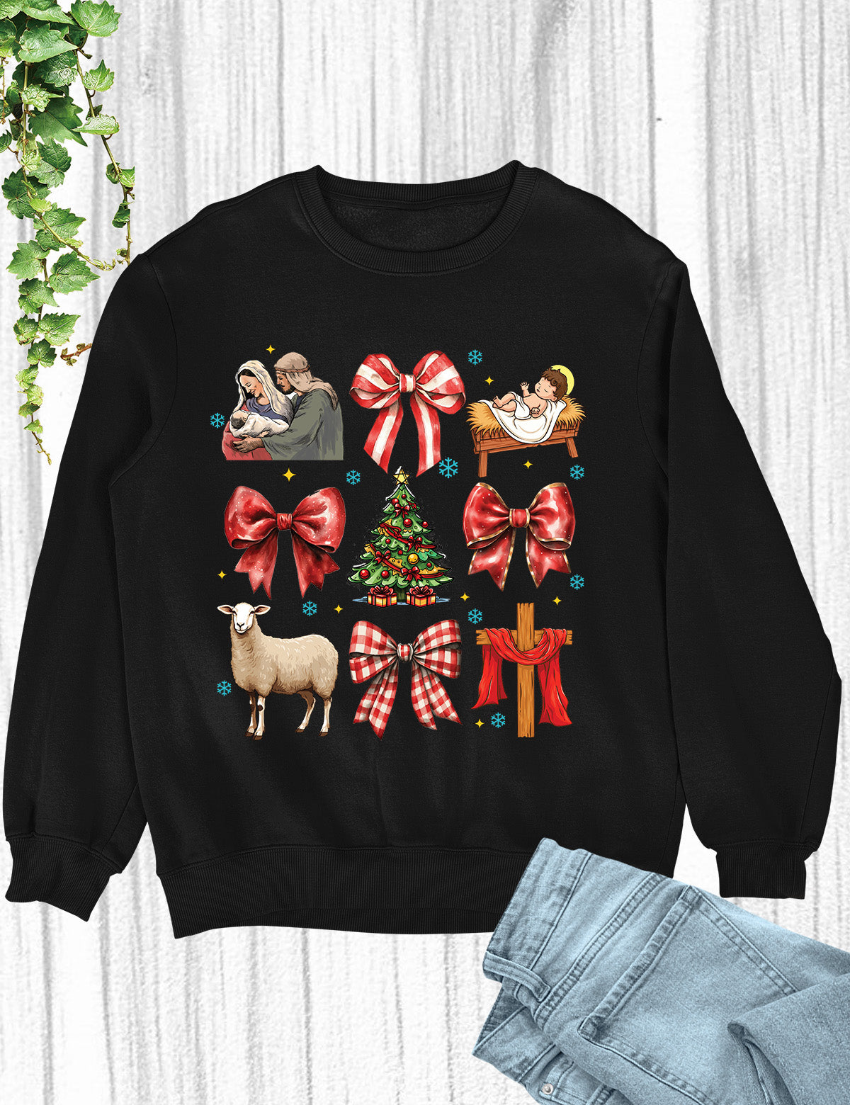 Coquette Jesus Christmas Sweatshirt