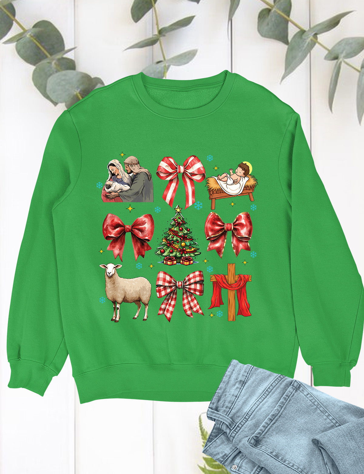 Coquette Jesus Christmas Sweatshirt