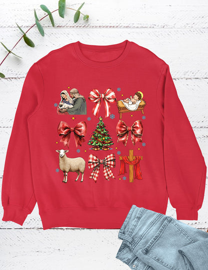 Coquette Jesus Christmas Sweatshirt