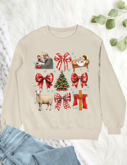 Coquette Jesus Christmas Sweatshirt