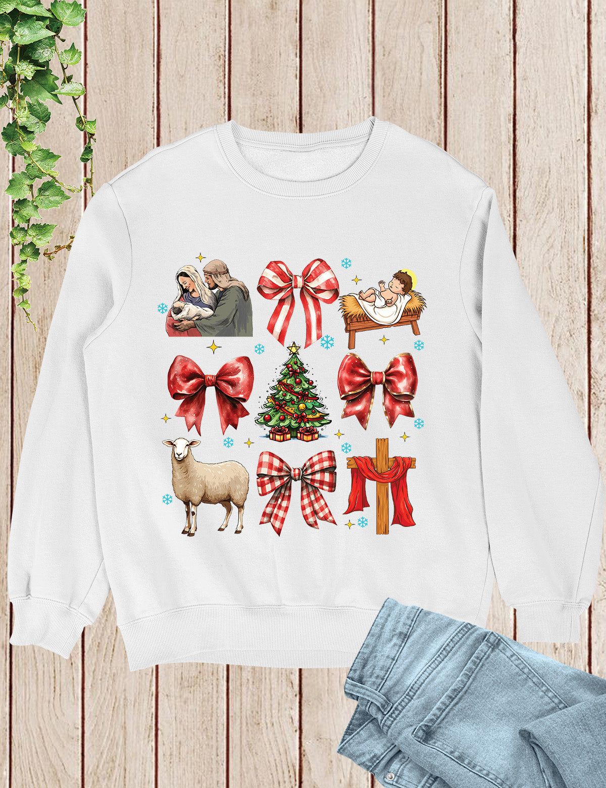 Coquette Jesus Christmas Sweatshirt