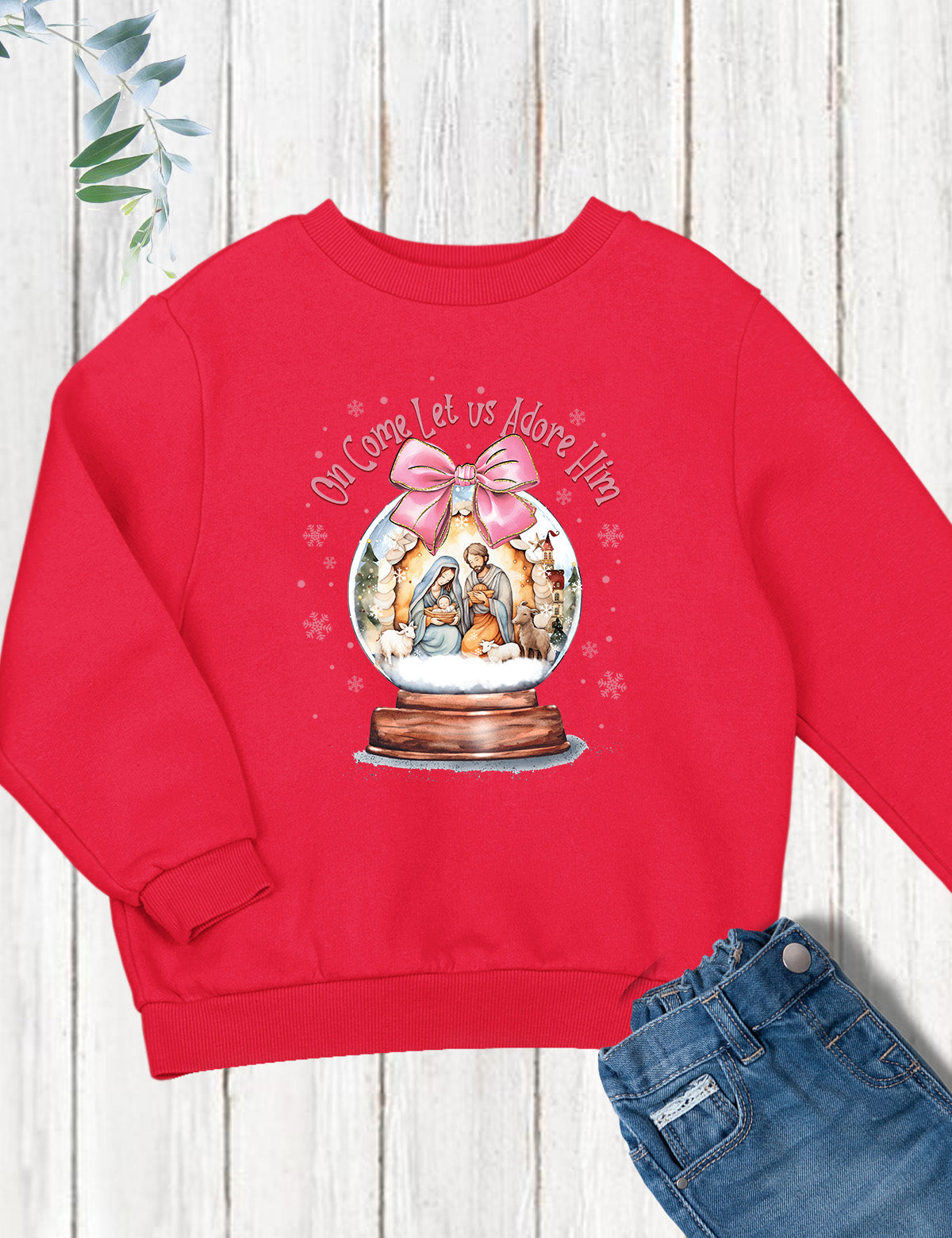 Christian Kids Christmas Apparel Come Let us Adore Him