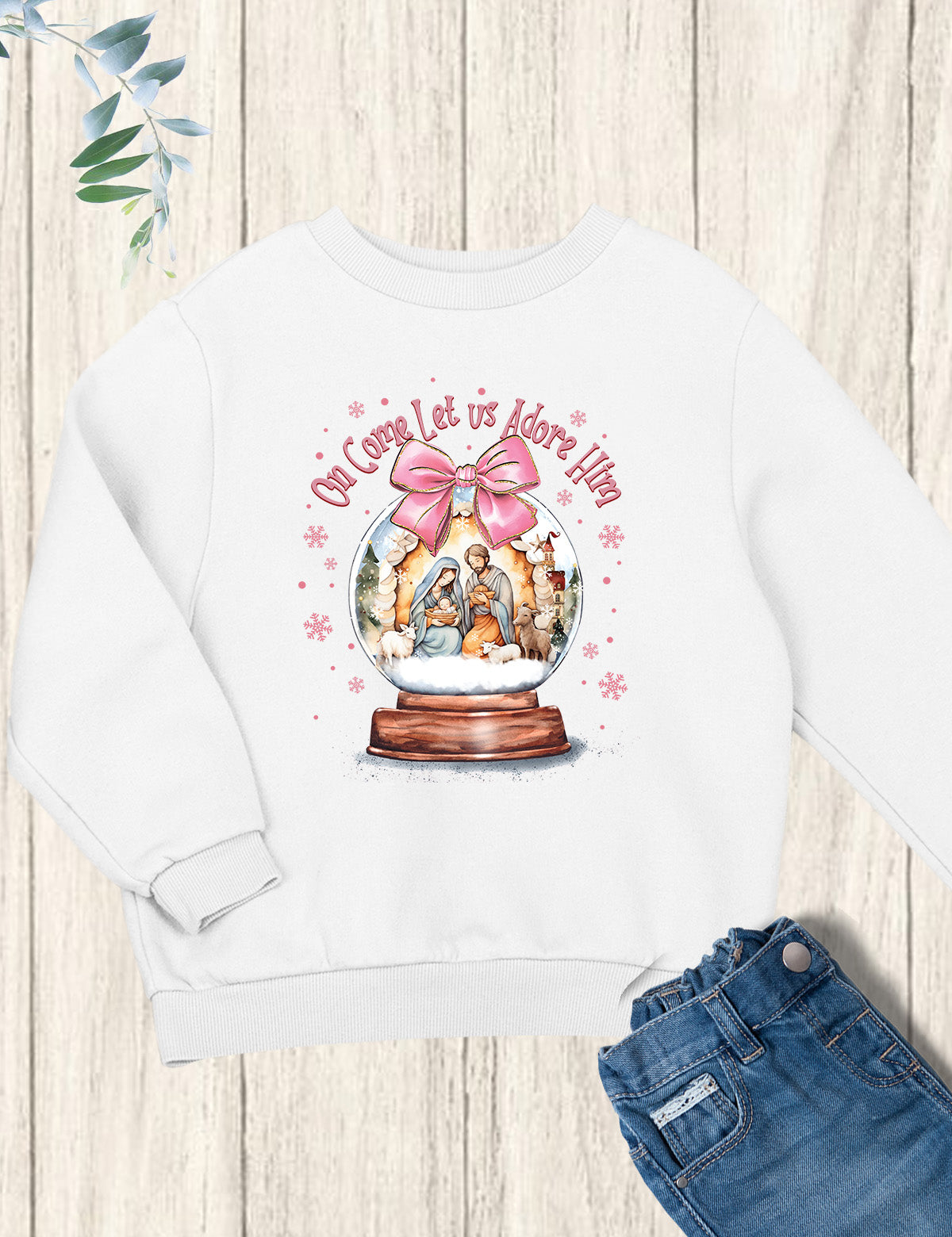 Christian Kids Christmas Apparel Come Let us Adore Him