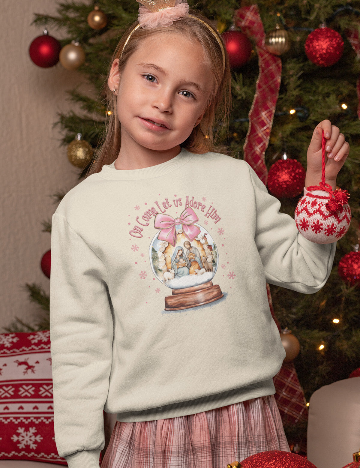 Christian Kids Christmas Apparel Come Let us Adore Him