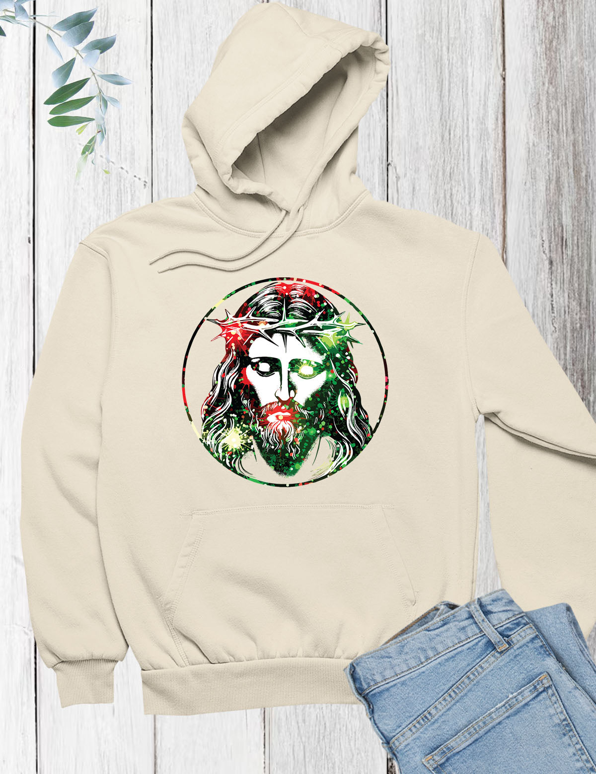 Jesus Art  Christmas Hoodie