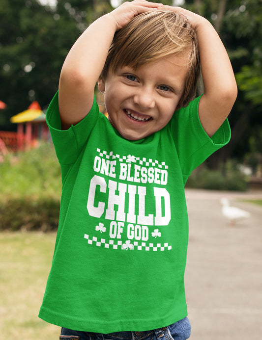 One Blessed Child of God Irish Christian Kids Shirt