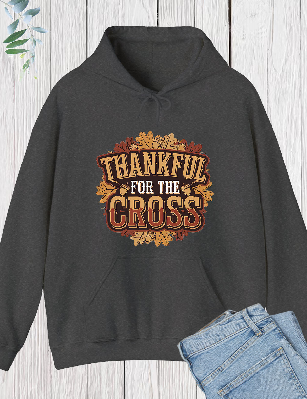 Thankful For The Cross Christian Hoodie