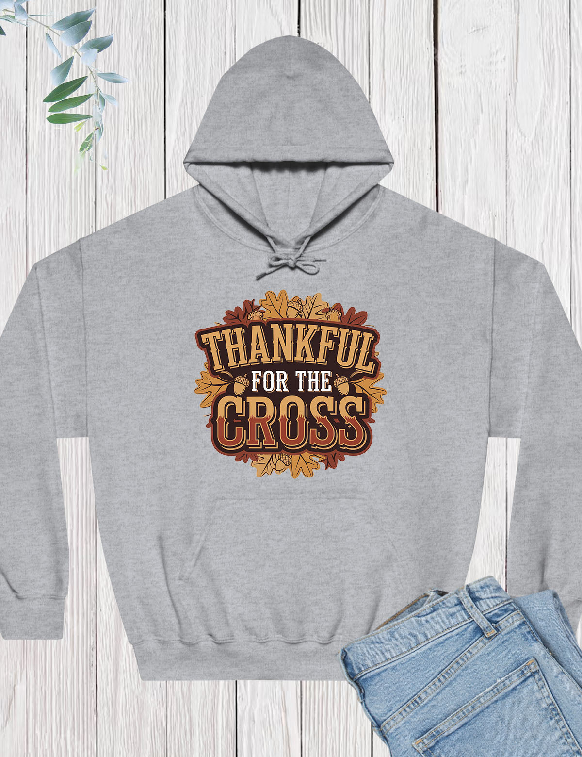 Thankful For The Cross Christian Hoodie