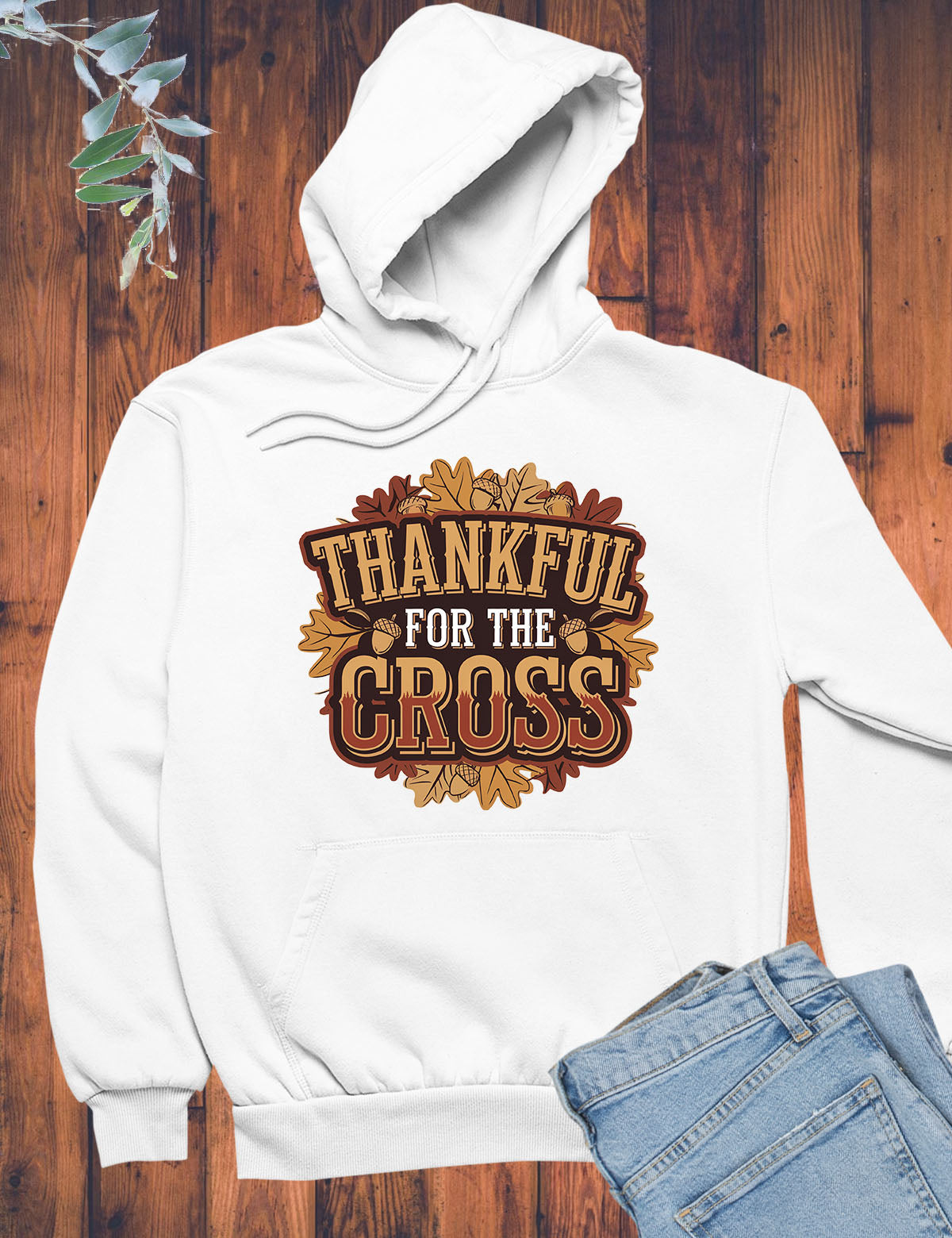 Thankful For The Cross Christian Hoodie