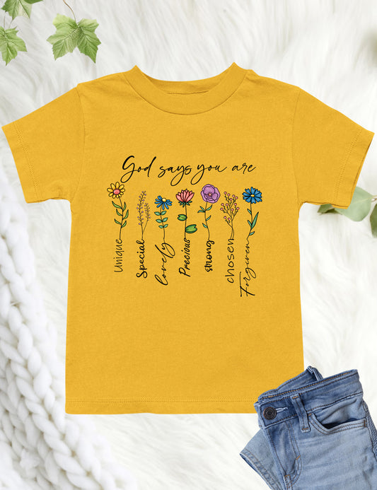 God Says You Are Bible Verse Trendy Kids T Shirt